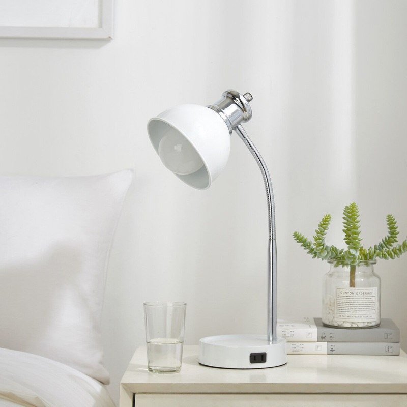 College Caravan Charging Two Tone Lamp with Catch-all Base