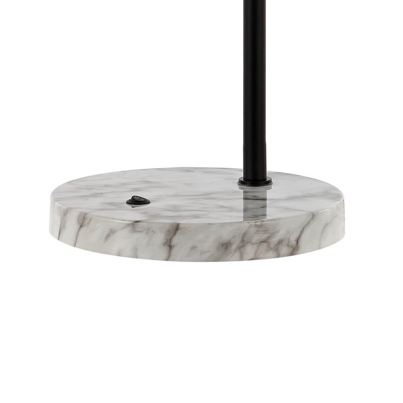 Cooper 23.5" Industrial Farmhouse Head-Adjustable Iron LED Task Lamp with USB Charging Port, Black by JONATHAN Y