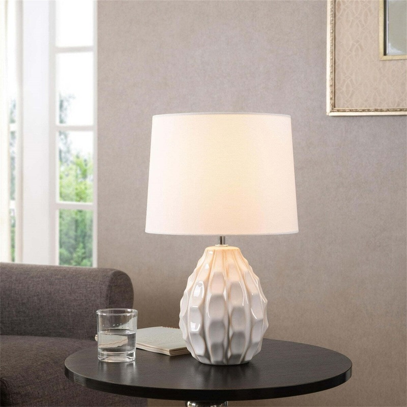 Cream Sculptured Base Ceramic Table Lamp