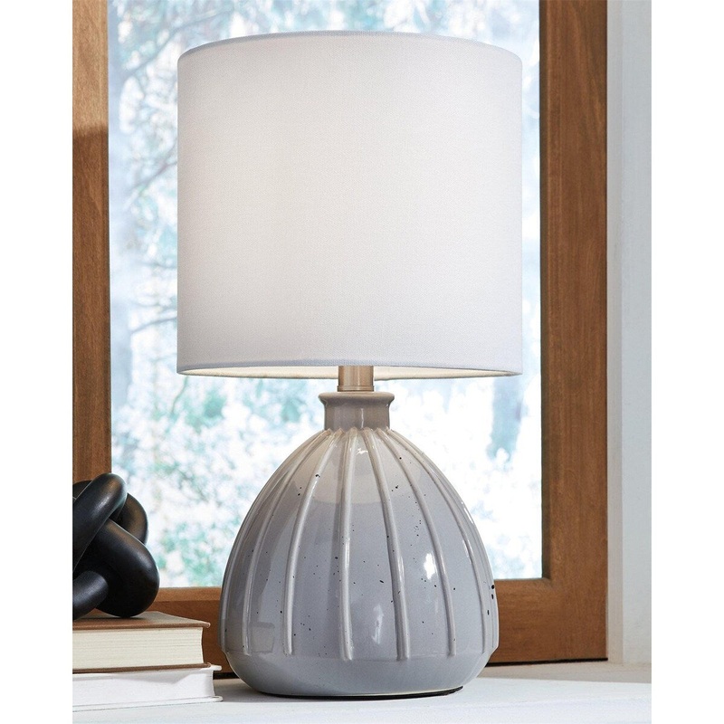 Gray Casual Table Lamp, Except Light Bulb