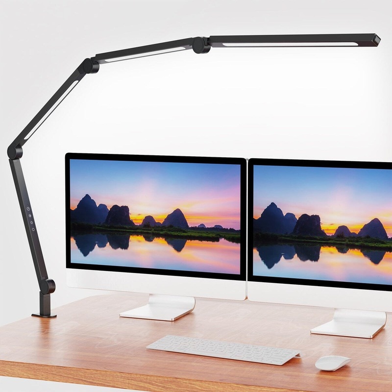 LED Desk Lamp ,Flexible 4 Section 3 Light Source Office Desk Lamp,4 Color Temperatures and 5 Brightness Level Desk Light