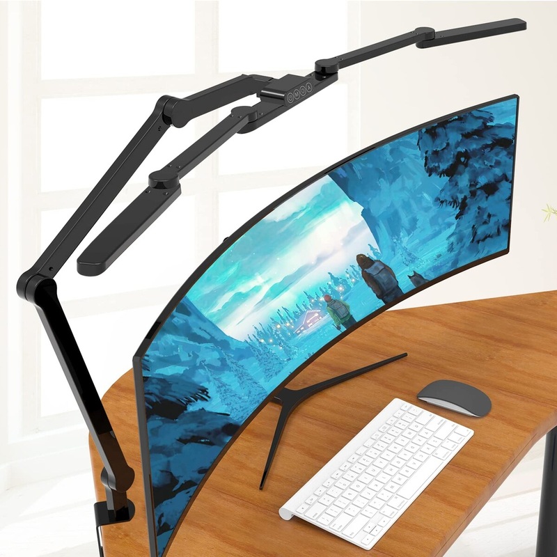 LED Desk Lamp with Clamp, 41.5" Clamp on Architect Desk Lamp for Home Office, 24W Bright Tall Computer LED Desk Light Clip