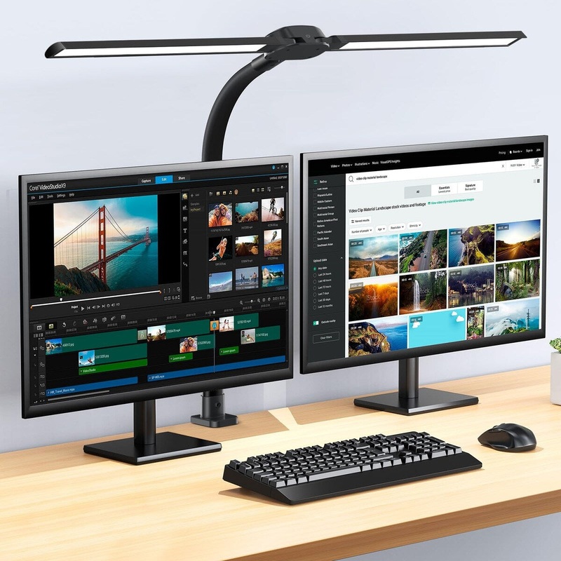 Led Desk Lamp with USB Charging Port Architect Task Dual Lamps for Home Office with Atmosphere Lighting