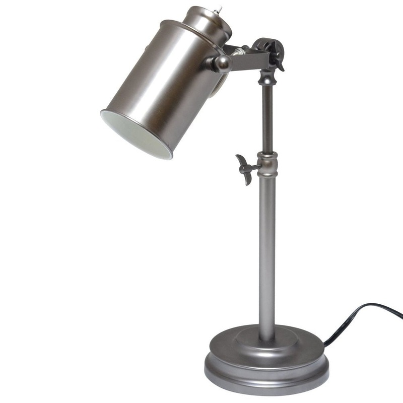 Light Accents Nickel-finished Metal Antique-style Desk Lamp
