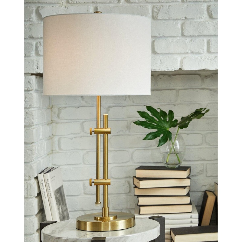 Metal Finish Contemporary Table Lamp, Except Light Bulb