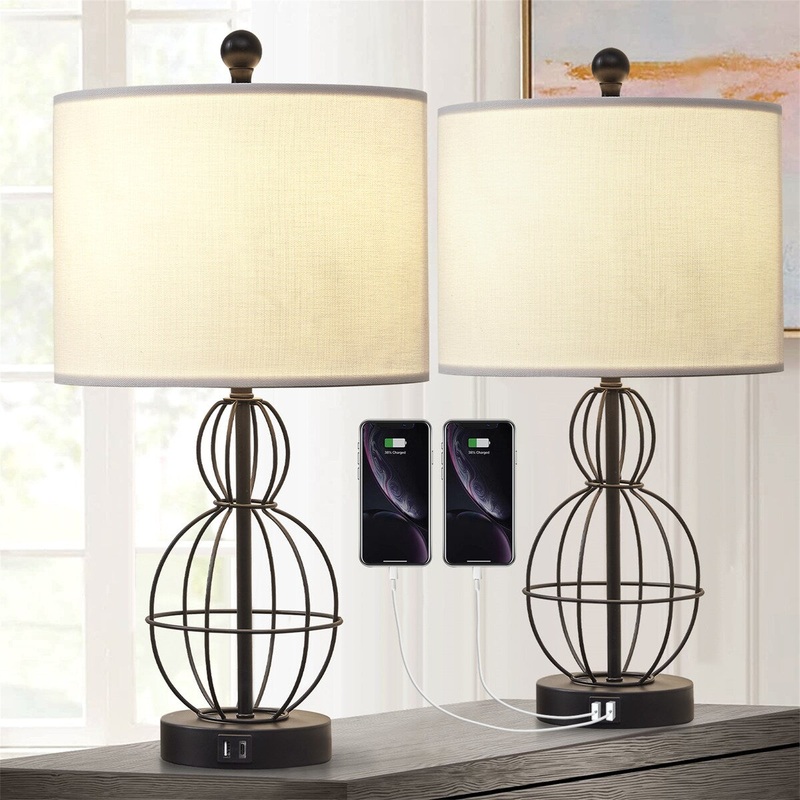 Metal USB Desk Lamp (Set of 2)
