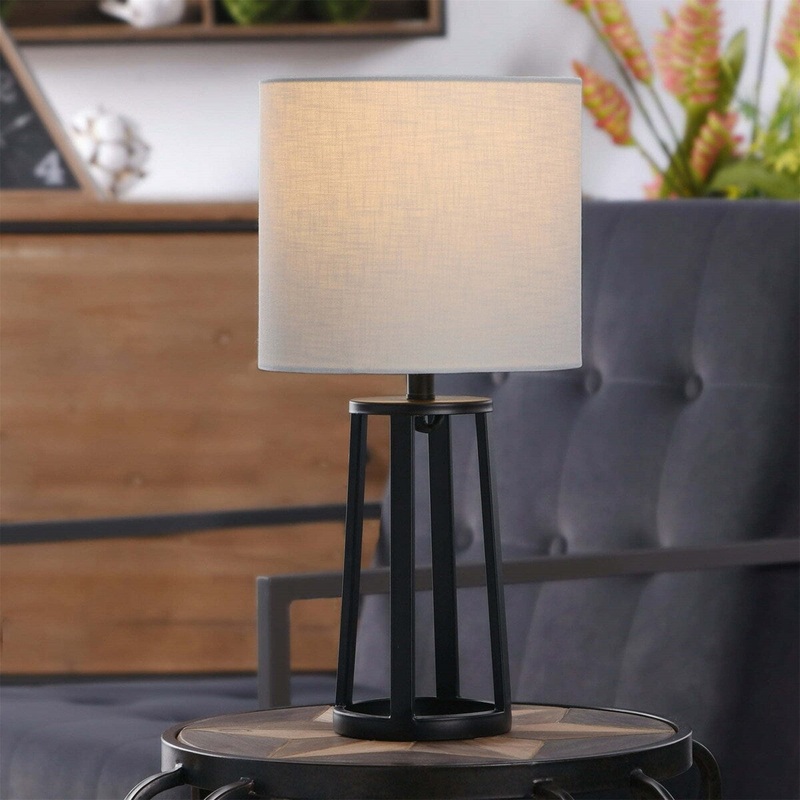 Modern Table Lamp with Classic Drum Shade