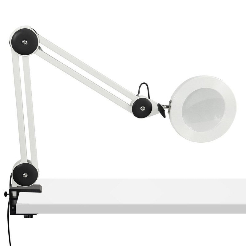 Connie White LED Desk Lamp Adjustable Dimmable Visual Magnification