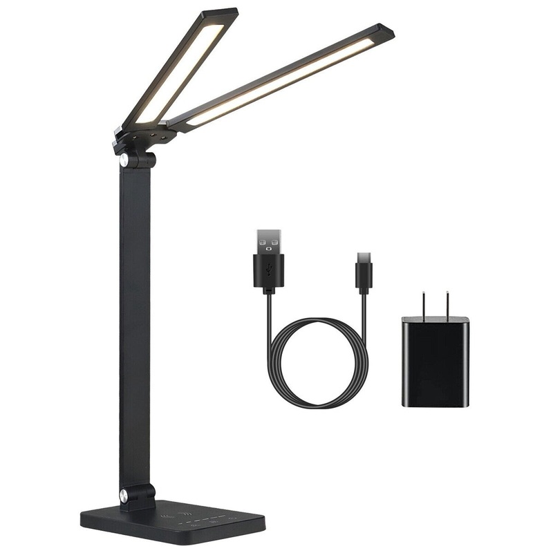 Dual Heads Wireless Charging Desk Lamps with 5 Modes