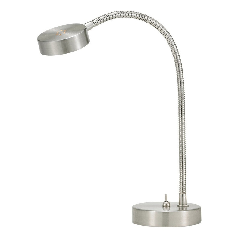 Eternity 1-light Flat Head Desk Lamp in Satin Steel
