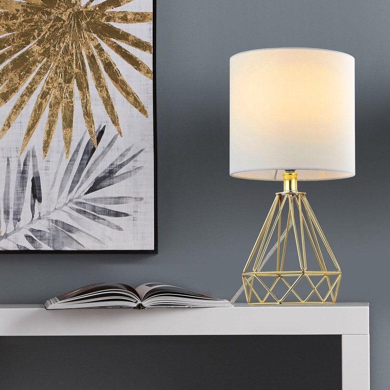 Getledel 15.5-inch Modern Cage Table Lamp Bedside Lamp