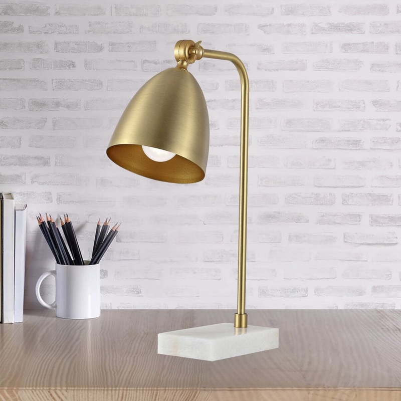 Getledel 20-inch Adjustable Gold Desk Lamp with Marble Base
