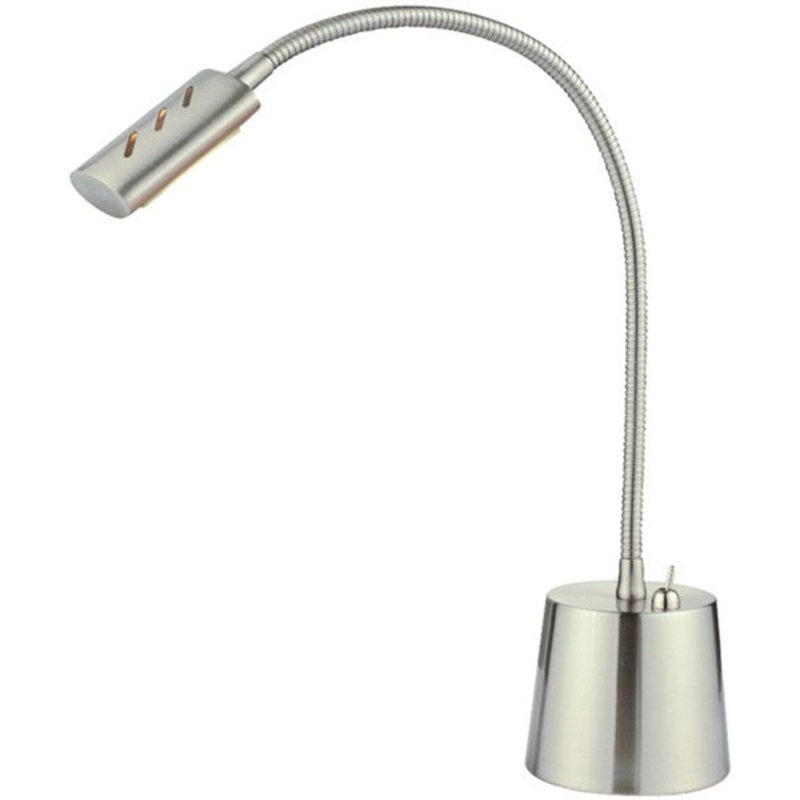 Gooseneck Satin Steel 1-light Desk Lamp