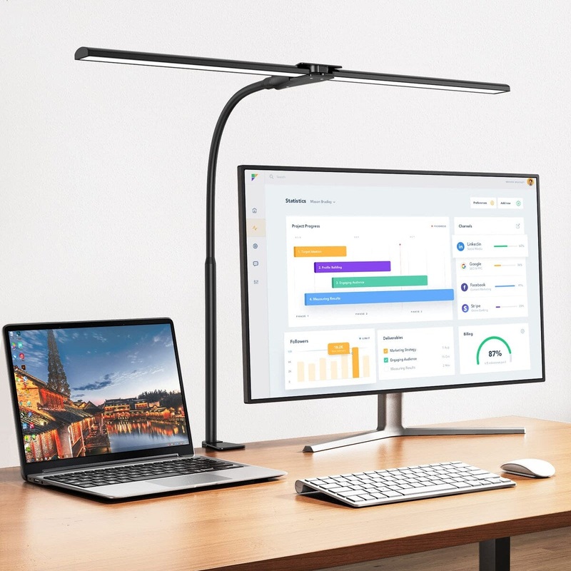 LED Desk lamp,Double Head Architect Desk Lamps for Home Office,Extra Bright Workbench Office Lighting