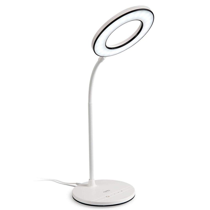 LED Desk Lamp Eye-Caring Table Lamp, 3 Color Modes with 4 Levels of Brightness, Dimmable Office Lamp with Adapter