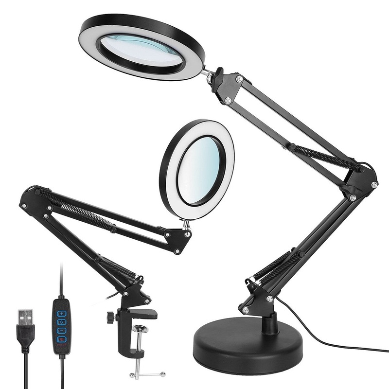 LED Magnifier Desk Lamp