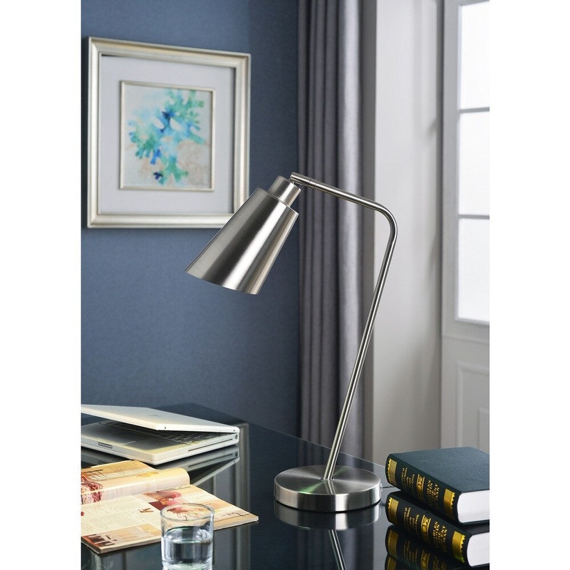 Orbit Brushed Steel Desk Lamp