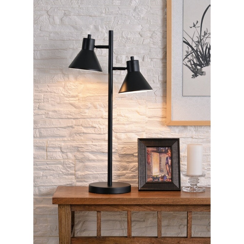 Poplar 30 Inch Black 2-light Desk Lamp