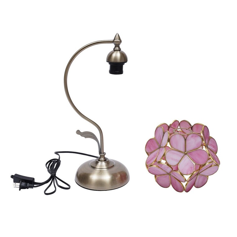 Portable Cherry Blossom Stained Glass Table Lamp