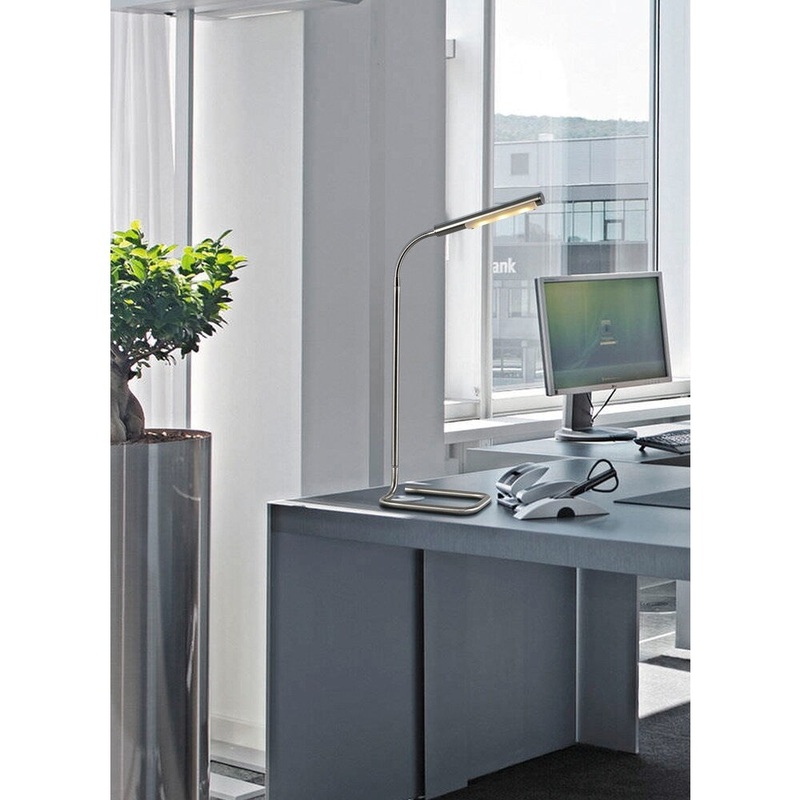 Racer Brushed Steel 22-inch Desk Lamp