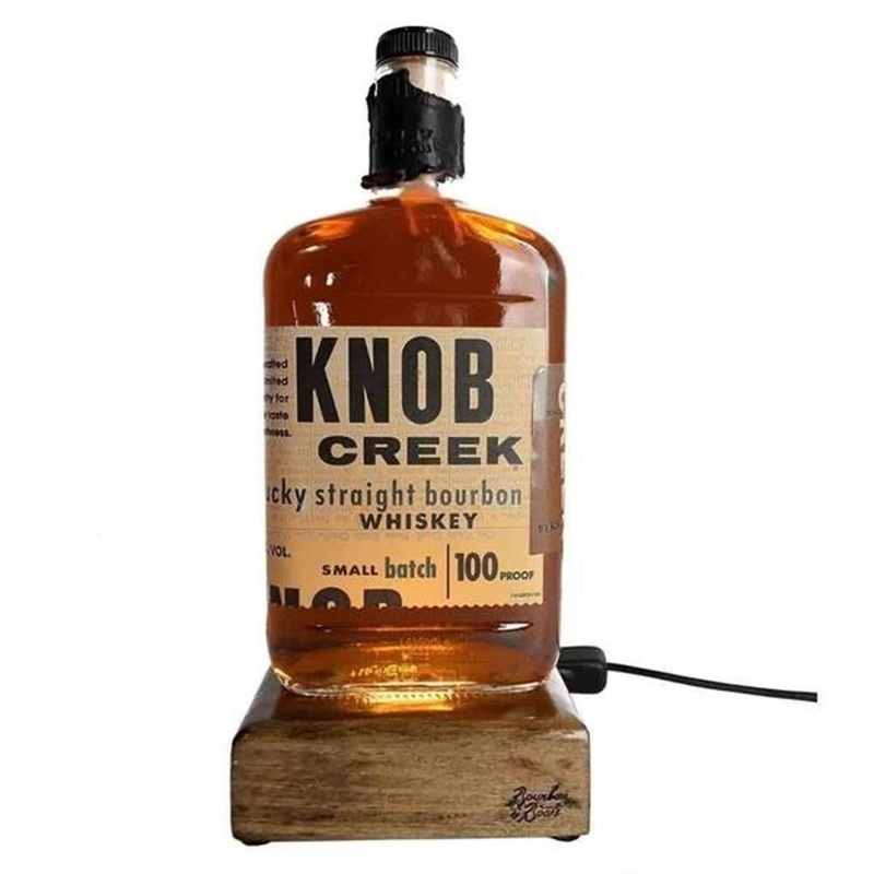 Reclaimed Bourbon & Whiskey Bottle Liquid Desk Lamp - Knob Creek