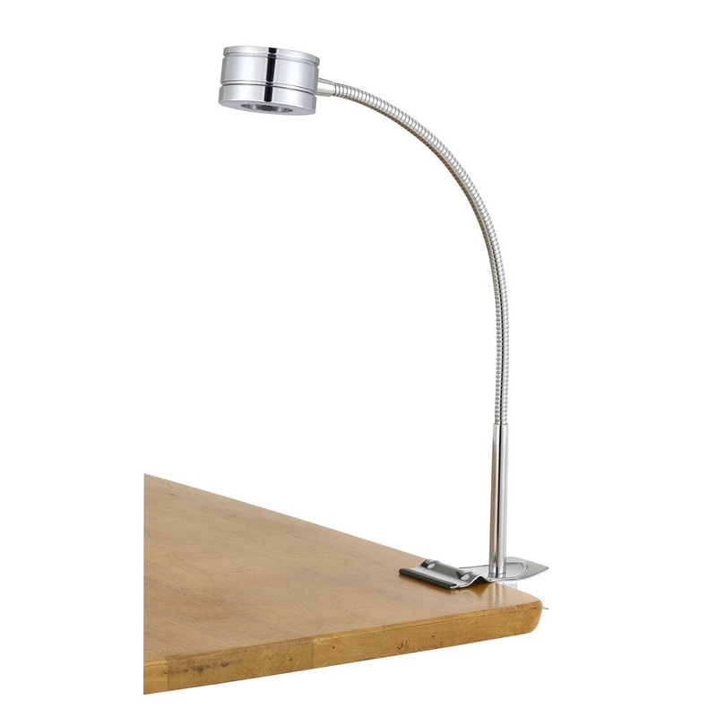 Cal Lighting Goosneck Clip On Desk Lamp, Chrome