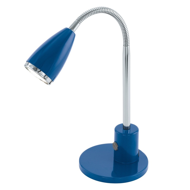 Eglo Fox Blue Desk Lamp with Chrome Finish