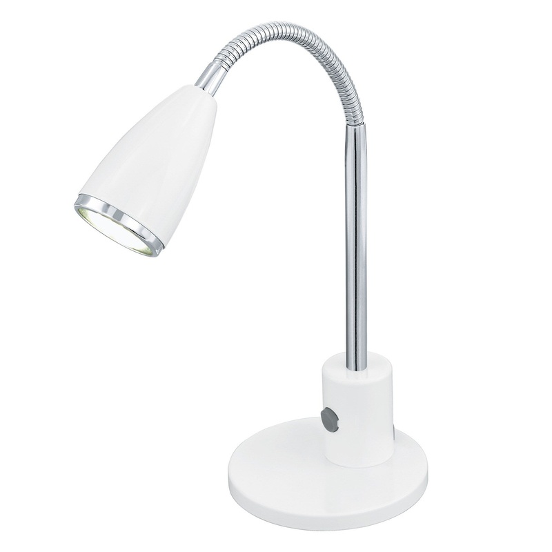 Eglo Fox White Desk Lamp with Chrome Finish