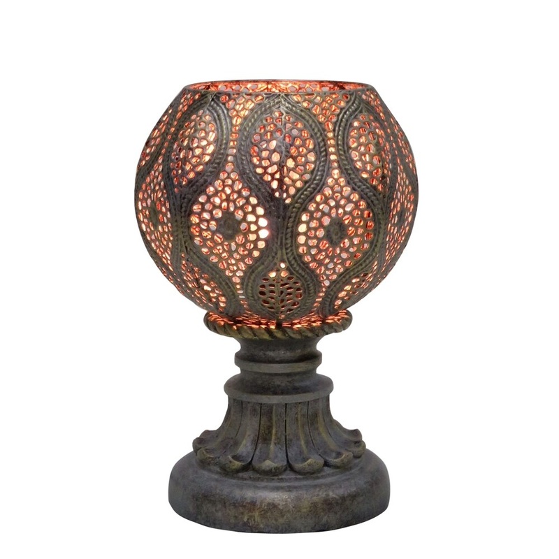 Fangio Lighting's 1603 9 in. Rust Grey Moroccan Metal Uplight