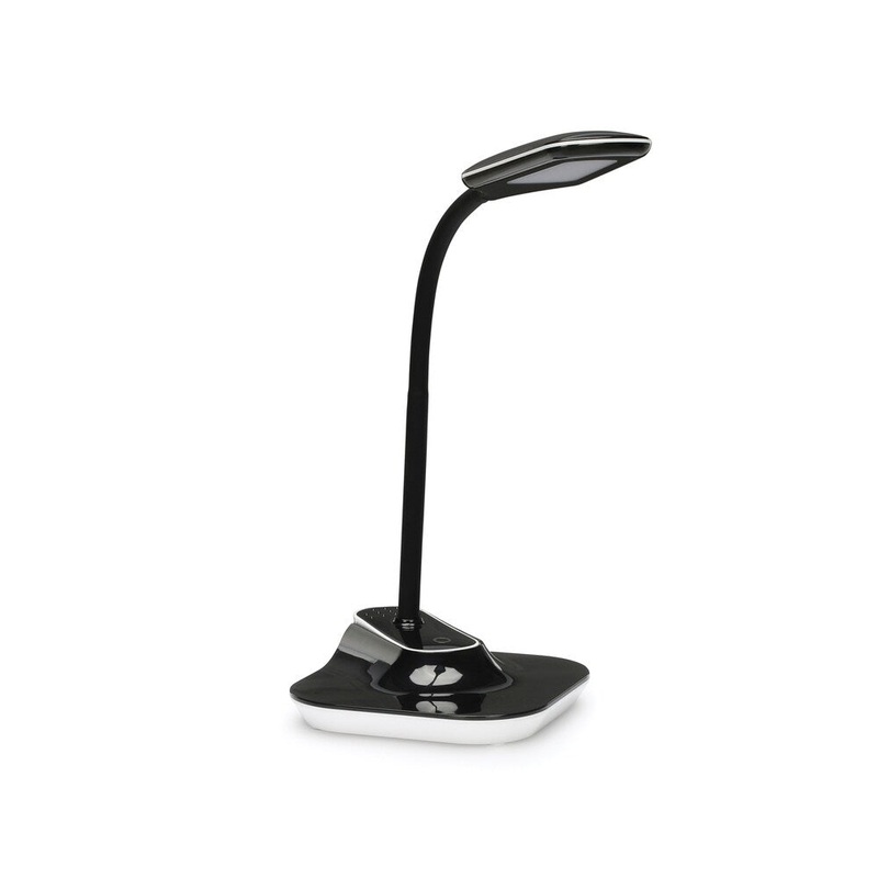 OFM ESS-9001-BLK Essentials LED Desk Lamp with Removable Base and Integrated Desk Clamp, Black