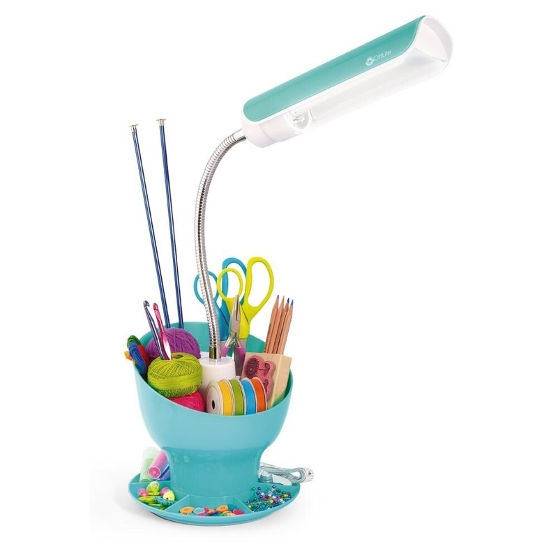 OttLite Craft Space Organizer Lamp, Turquoise