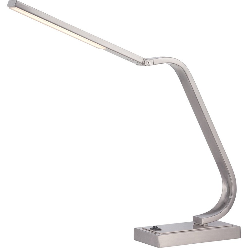 Quoizel Portable Lamp Longfellow Brushed Nickel Finish Table Task Lamp