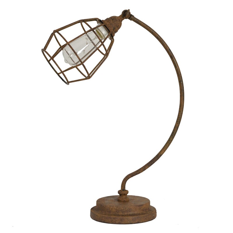 Decor Therapy Antique-rust Caged Desk Lamp