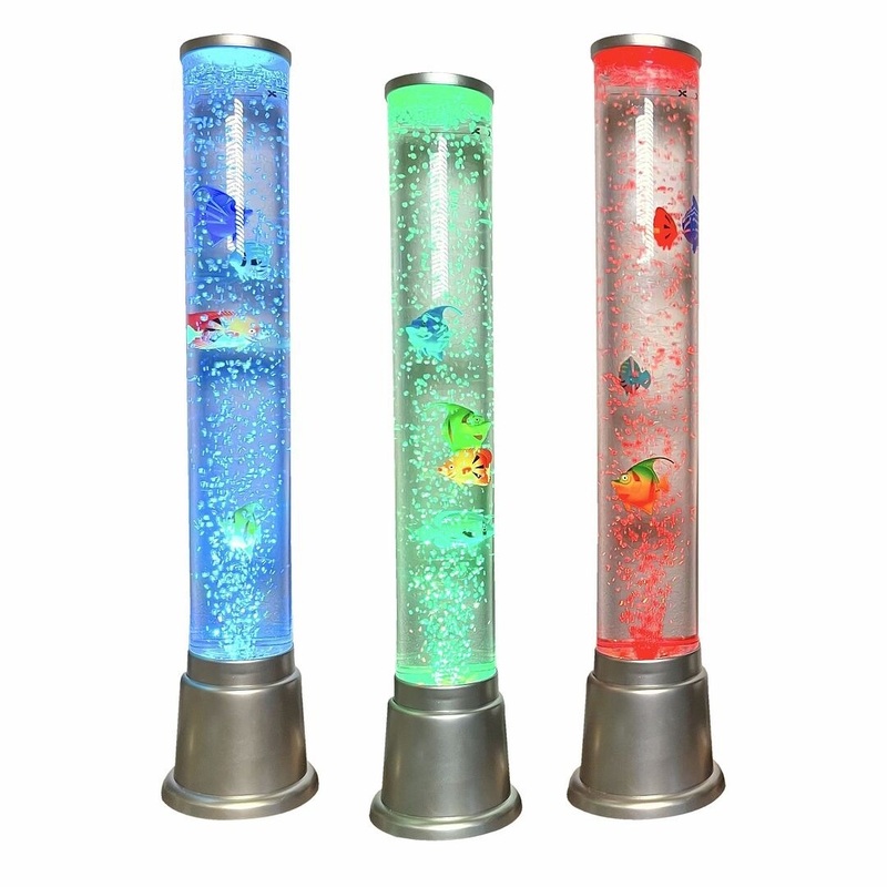 Electric Fish Tank Lamp with 6 LED Colors Changing Lights - Multi Color - 3.5"D x 3.5"W x 23"H