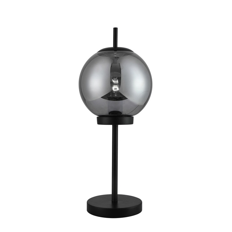 Metal 20" Table Lamp With Glass Smoke Color Shade 20"H - 7.5" x 7.5" x 20.0"