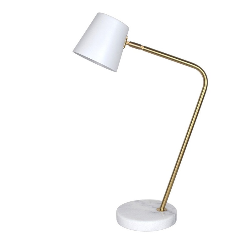 Metal Task Table Lamp, Matte White, 24"