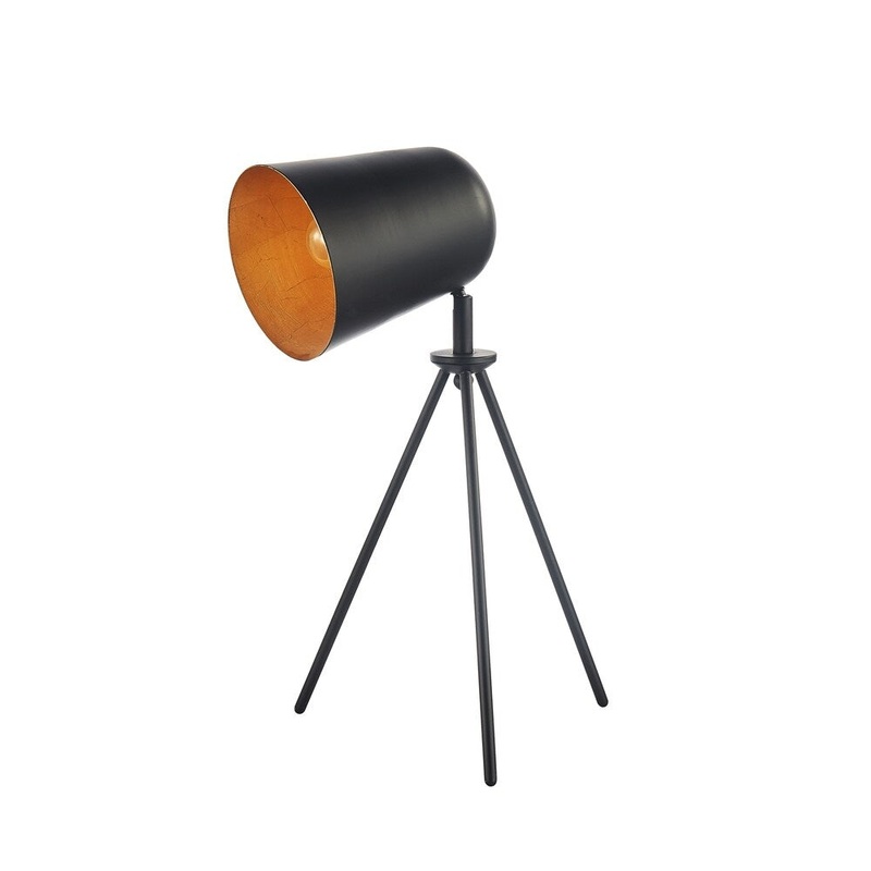 Metal Tripod Desk Lamp, Matte Black, 18"