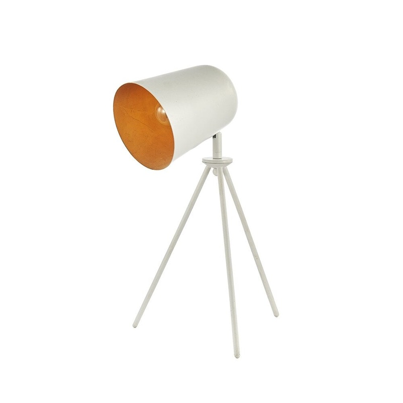 Metal Tripod Desk Lamp, Matte White, 18"