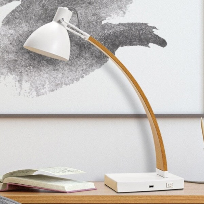 Porch & Den Binddale Matte White Designer Desk Lamp