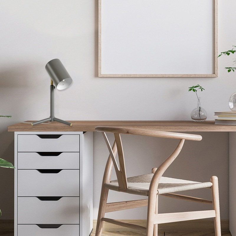 Pratt 18" Adjustable Height Matte Gray Desk Lamp - one size