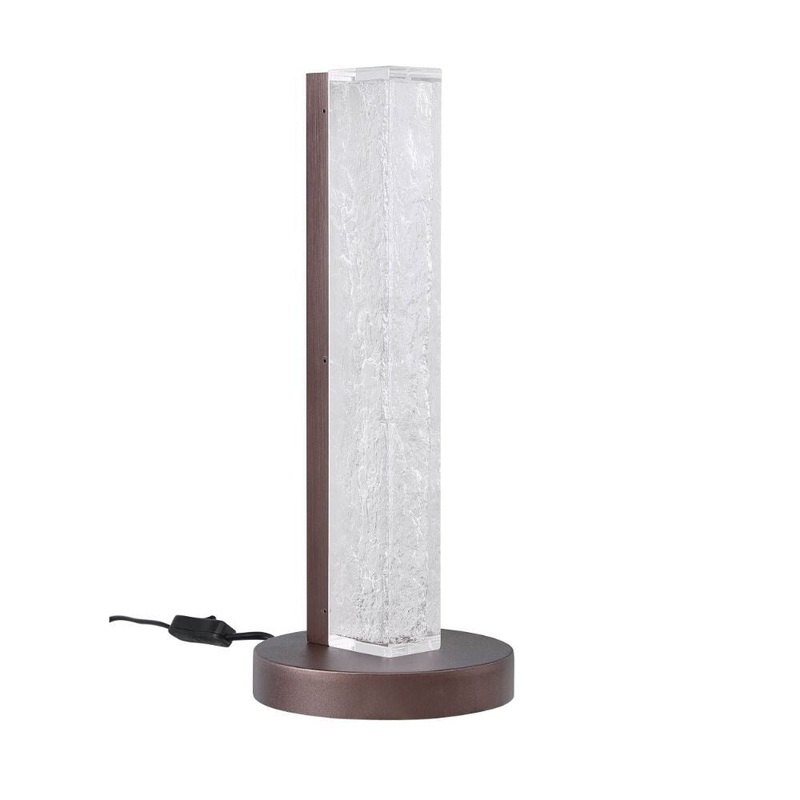 Q-Max Sleek Brown Finish Metal Base Table Lamp