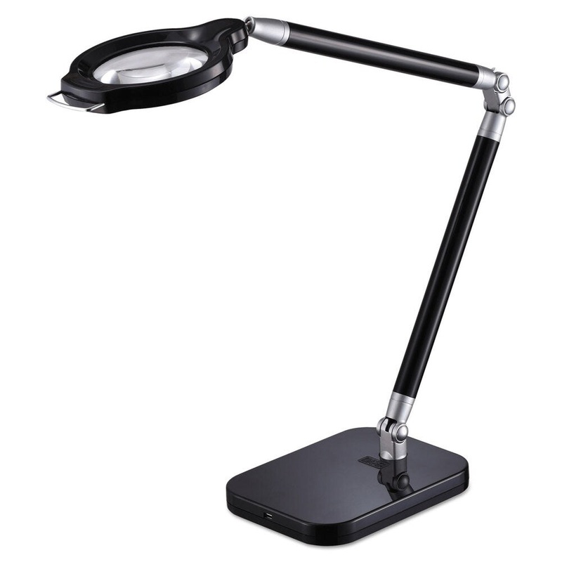 BLACK+DECKER PureOptics Summit Zoom Ultra Reach Magnifier LED Desk Light 2 Prong 29-inch Black