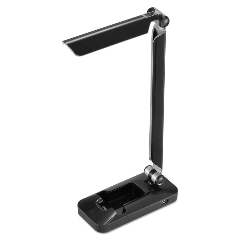 BLACK+DECKER PureOptics Verve Folding LED Desk Light 2 Prong 16-inch Black