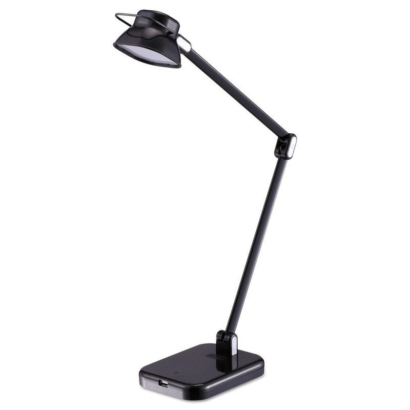 BLACKDECKER PureOptics Elate Dual-Arm LED Desk Light 2 Prong 21 inches Black