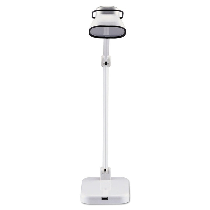 BLACKDECKER PureOptics Elate Dual-Arm LED Desk Light 2 Prong 21 inches White