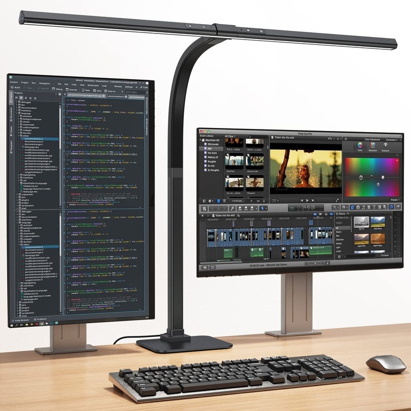 Desk Lamp, 24W Brightest LED Desk Lamp For Home Office, 31.5" Wide Dimmable Architect Task Lamp With Base