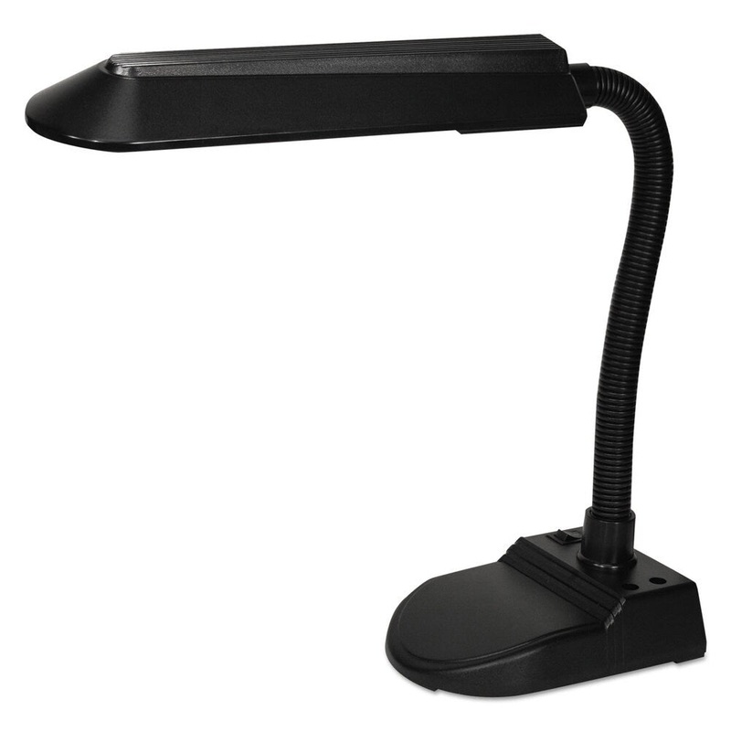 Ledu Economy Fluorescent Gooseneck Desk Lamp with Pencil Holder Base Matte Black