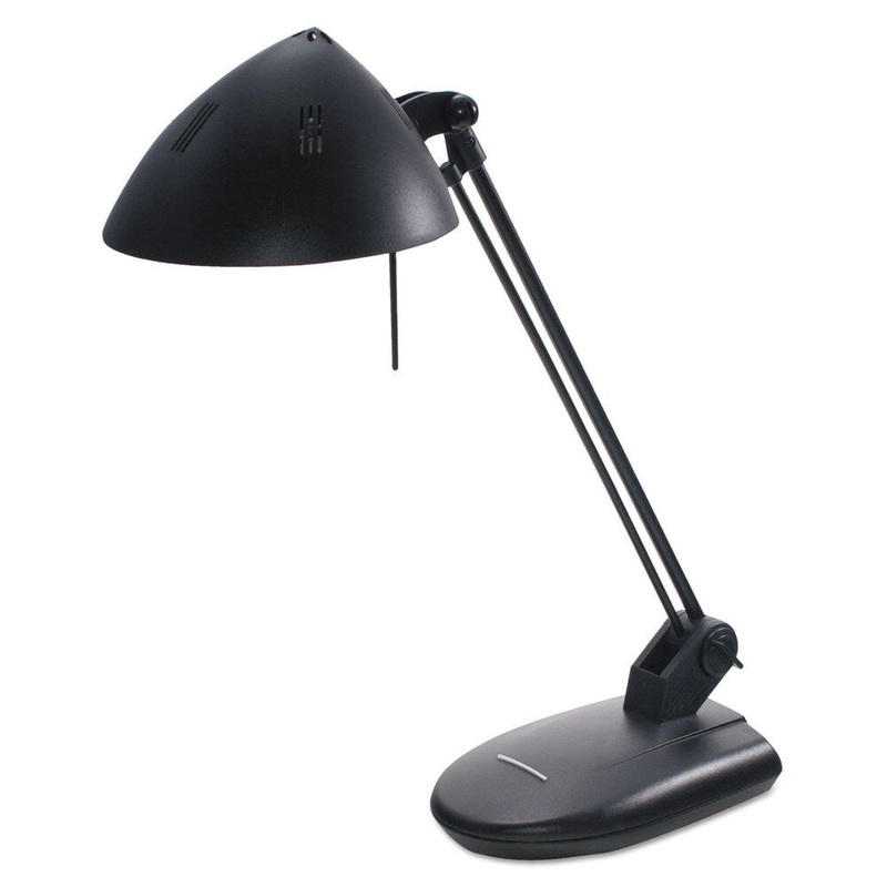 Ledu High-Output Three-Level Halogen Desk Lamp 13-1/4-inch Reach Matte Black