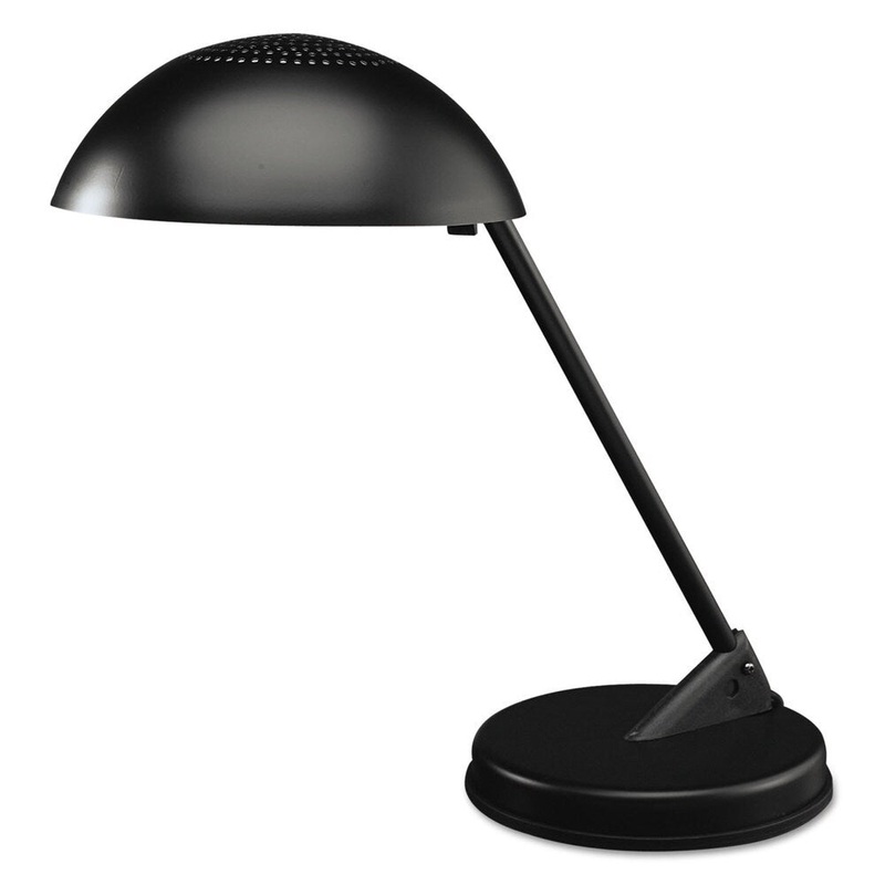Ledu Incandescent Desk Lamp with Vented Dome Shade 18-inch Reach Matte Black