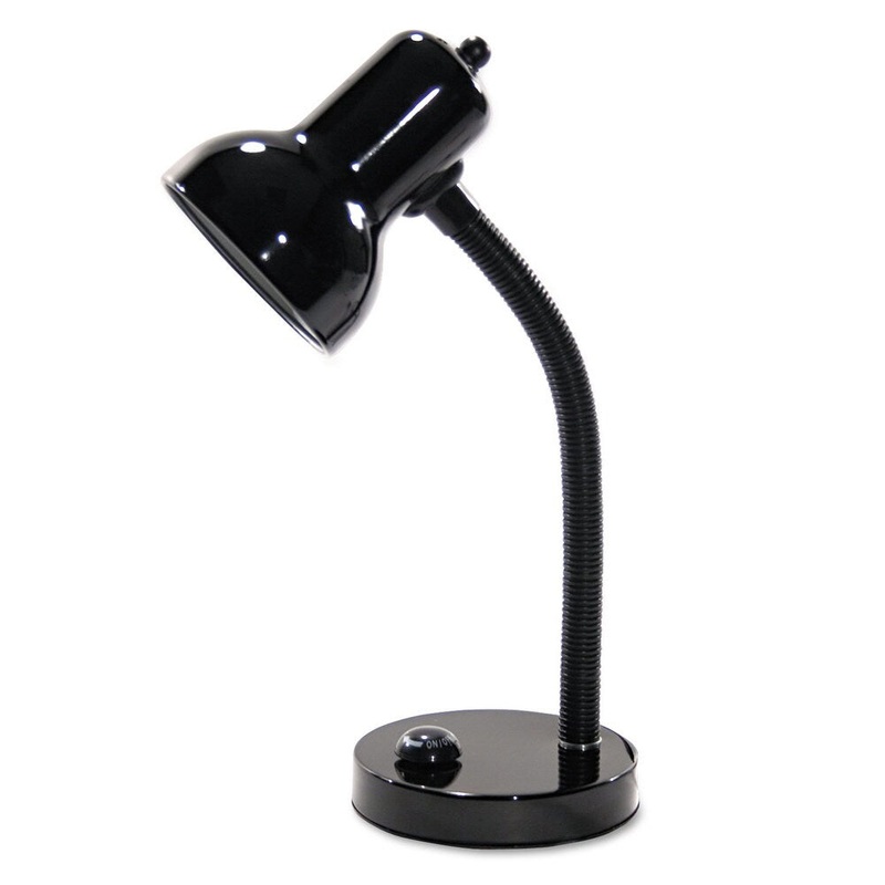 Ledu Incandescent Gooseneck Desk Lamp 16-inch High Black